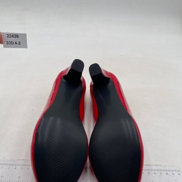 miss left Women Formal Low Heel Closed Rounded Toe Pumps Chunky Block Heeled Red - Picture 7 of 8